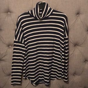 Aerie Cowl Neck Striped Shirt